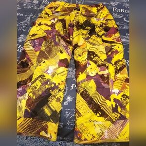 Vibrant Abstract Yellow and Purple Ski/Snow Boarding Pants